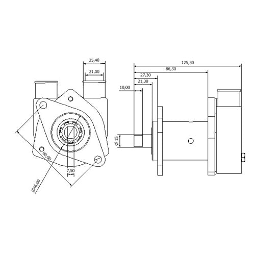 Pompa Acqua Mare Raffreddamento per motore Barca in Bronzo POMPA ST319 G702